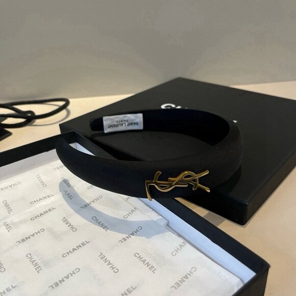 Yves Saint Laurent Black and Gold Headband - Picture 2 of 8